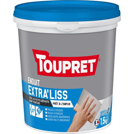 ENDUIT DE LISSAGE EN PÂTE EXTRA'LISS TOUPRET 1,5KG BCLIP1.5