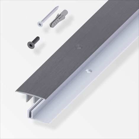 alfer Übergangs-Profil und Träger-Profil 1 m, 33 x 7 - 15 mm Alu gebürstet Profil (1/2)