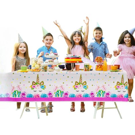 Tovaglia Unicorno Compleanno Bambina 2 Pezzi 274x137 cm (1/4)