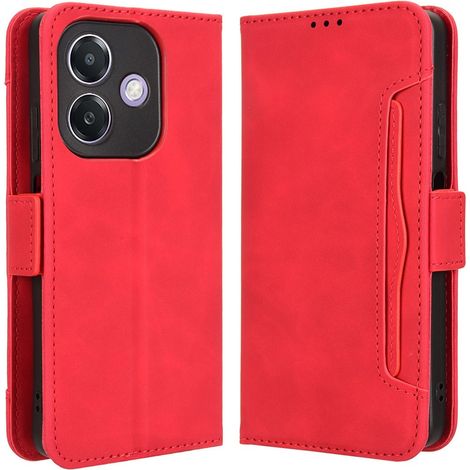 Funda tipo libro para Oppo A40 / Oppo A40m, ranura para tarjeta, color rojo. (1/5)