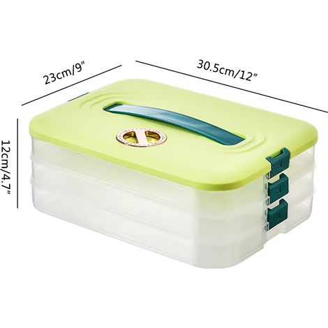 Boîte de conservation empilable à 3 compartiments pour réfrigérateur avec couvercle