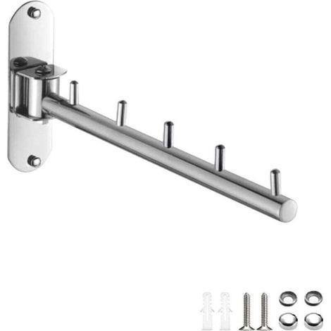 Appendiabiti da parete in acciaio inox con braccio girevole, stendibiancheria a parete, appendiabiti (1/4)