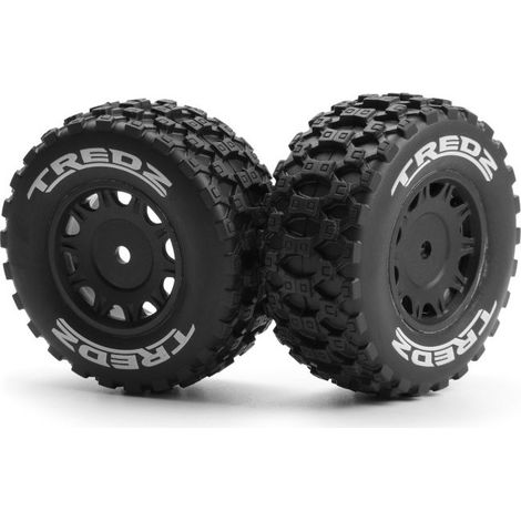 Assembled Wheel & Tyre Set (Black-2pcs)
