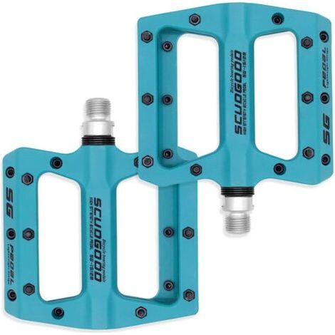 Jeu de 1 paire, accessoires vélo, pédales VTT, pédales hybrides BMX route ultra légères et durables 9/16 pouces (Bleu) (1/5)