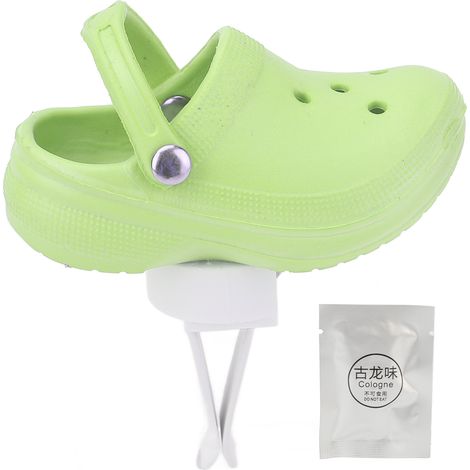 Clip parfumé pour bouche d'aération auto chaussure mini décor vert aromathérapie habitacle voiture (1/5)