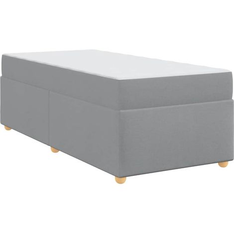 Lit simple,Lit adulte,Cadre de lit avec matelas Gris clair 90 x 200 cm tissu CFW6852263 (1/5)