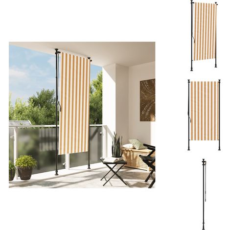 Store roulant d'extérieur orange et blanc 100x270cm tissu acier - Store Extérieur - Stores Occultants - Écran D'intimité - Protection Solaire - Jardin (1/5)