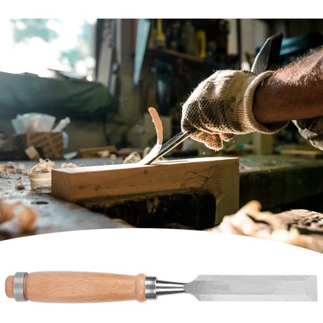Ciseau à bois en acier allié au chrome-vanadium, manche pour menuiserie et travail du bois, 20 mm (1/5)