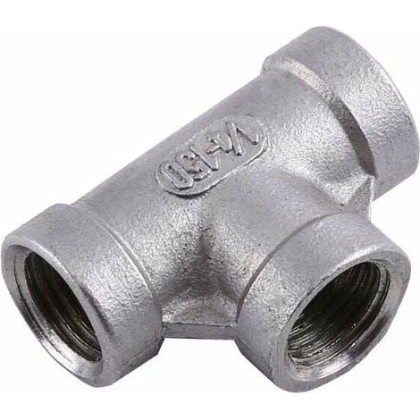 Raccord de Tuyau Raccord Rapide 3 Voies Raccord en T en Acier Inoxydable 1/4'' NPT Raccords de Tuyauterie,2pcs(DN8)-LIAIKI (1/5)