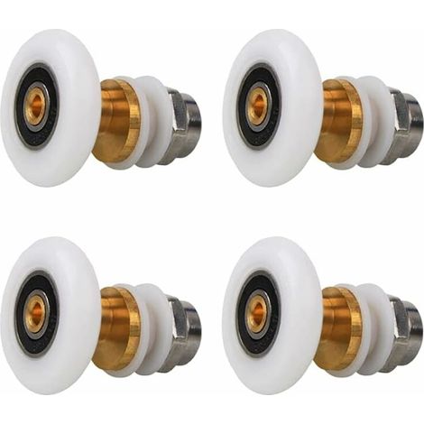 Roulette de Douche 4 Pièces Roulette Douche Porte de Douche Roue Porte de Douche Roulettes Coulissantes Porte Roue de Remplacement pour Rouleau pour Porte de Douche(23 mm) (1/5)