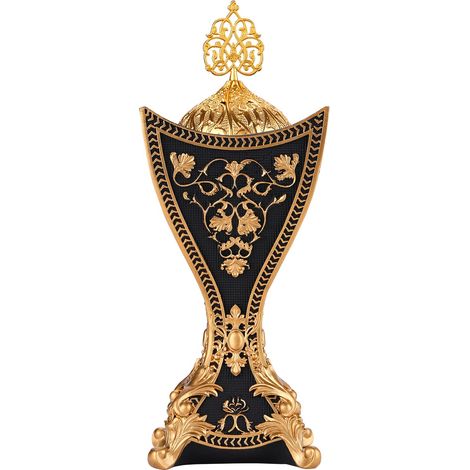 Brûle-encens en résine Bakhour Portable pour Yoga, Spa, aromathérapie, Bureau et décoration d'intérieur (Noir) (1/5)