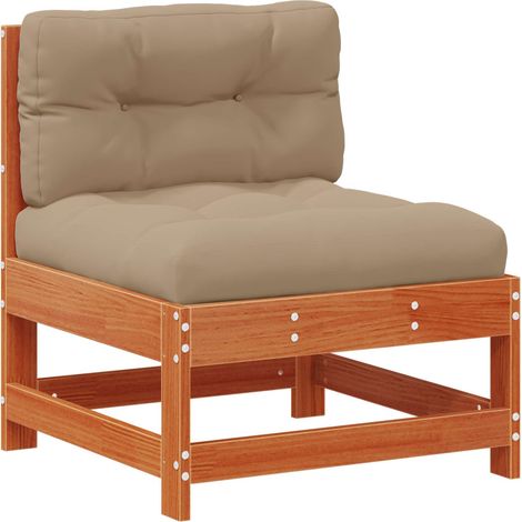 Garten Mittelssofa Massives Kiefernholz Wachsbraun vidaXL