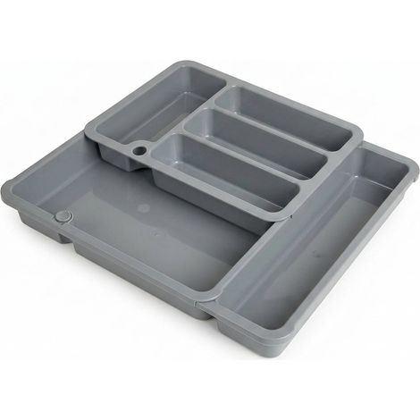 Portaposate Estensibile / Divisorio Cassetti Hemax Argento (1/4)