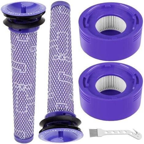 Lot de 4 filtres d'aspirateur pour Dyson V8 V7 Absolute Animal Motorhead, 2 post-filtres HEPA, 2 pré-filtres, remplace les pièces n° 965661-01 et 967478-01. (1/5)
