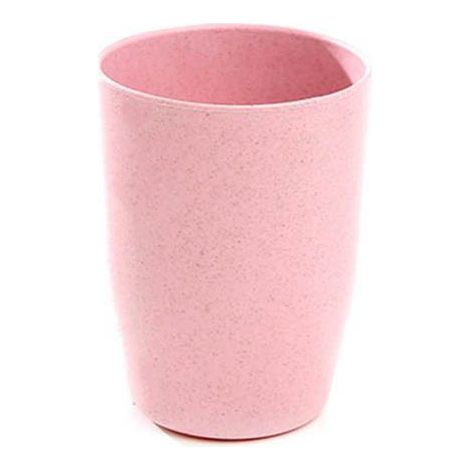 Gobelet En Paille De Blé - Tasse À Eau Multifonctionnelle Pour Salle De Bain Et Cuisine - Rose - 1 Pièce (1/2)