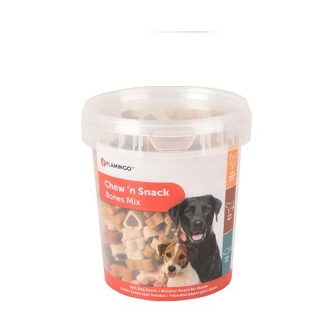 Flamingo Chew 'n snack mix headsts + ossa, pollo, vitello e pesce - 500 gr