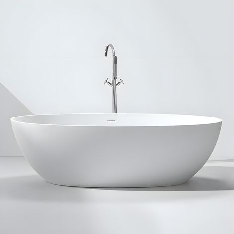LOUNGE 180 - Baignoire ilot en Solid Surface 178 x 87 x 52(h) cm (1/5)