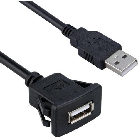 2 rallonges USB 3.0 à encastrer étanches de 1 m, câbles d’extension avec connecteurs pour panneau, bureau, voiture, ordinateur, accessoires électroniques et installation (1/5)