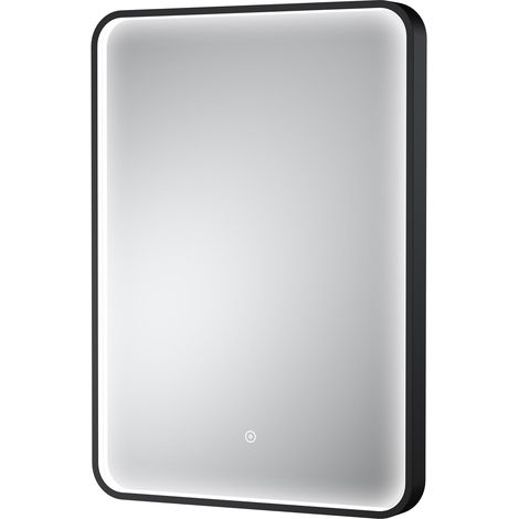 Hudson Reed Pictor Black Inset Framed LED Touch Sensor Bathroom Mirror 700mm H x 500mm W