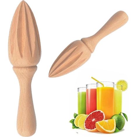 Presse-agrumes en bois – Alésoir manuel à main pour citron orange avec poignée ergonomique, outil de presse-fruits durable pour la maison/bar/café, accessoires de cuisine portables pour jus de citron (1/5)
