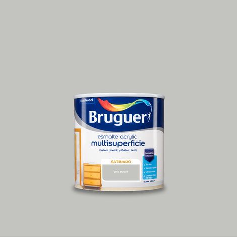 Bruguer Acrylic Multisuperficie Esmalte al agua Satinado Gris Suave 250 ml