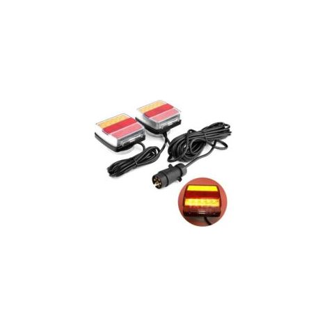 QORVA-Paire de feux de sécurité LED magnétiques 12V pour remorque, camion, voiture,de
