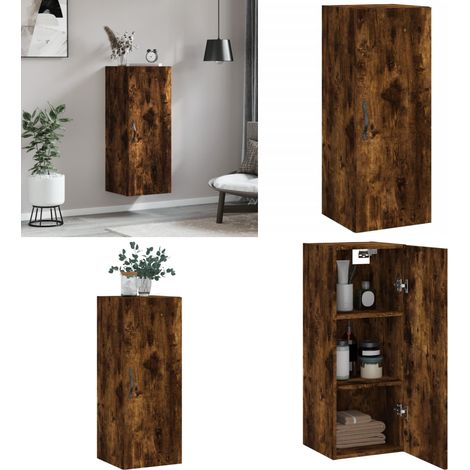 Wandschrank Räuchereiche 34,5x34x90 cm Holzwerkstoff - Wandschrank - Holzschrank - Regal - Aufbewahrung - Garderobe - Home & Living (1/5)
