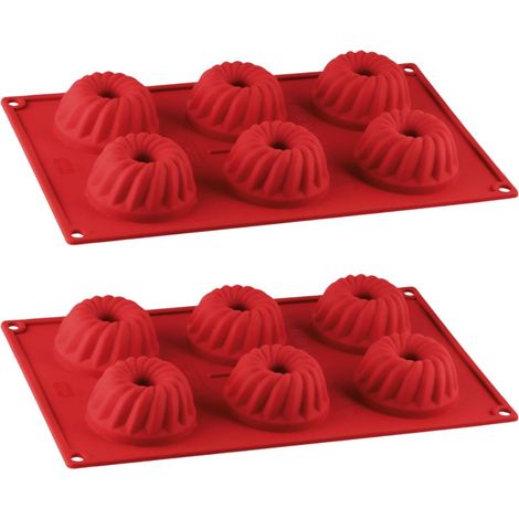 Lot de 2 moules à kougelhofs 6 empreintes 30 x 18 cm Dr.Oetker Flexxibel Love (1/5)