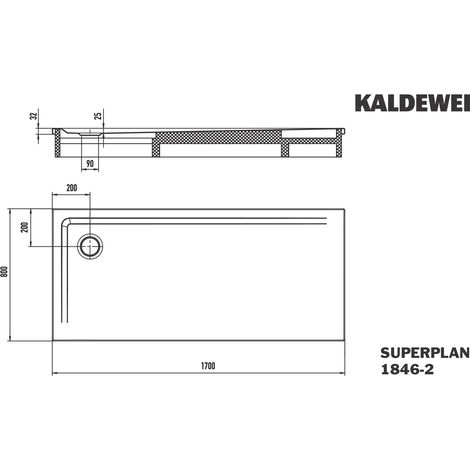 KALDEWEI SUPERPLAN 1846-2, Receveurs de douche avec support de