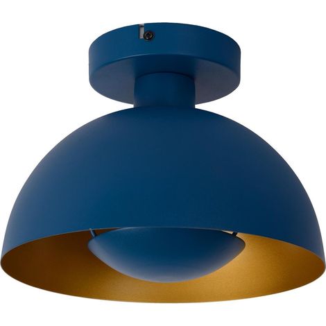 Plafoniera semicircolare blu oro Siemon Lucide E27 (1/4)