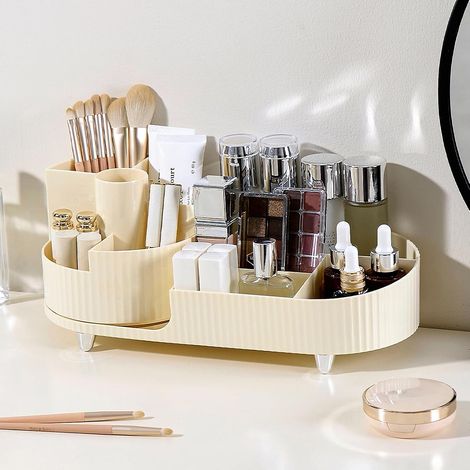 Rangement Maquillage Rotatif 360°, Organisateur 2 en 1 avec Compartiments (1/5)