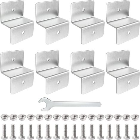 Kit de montaje de panel solar tipo Z (8 unidades, aluminio, incluye tuercas y tornillos) para techo de RV, barco y cabina.