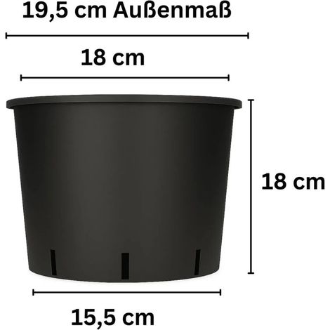 Blumentopf Rund 4 Liter 18x18 cm Pflanztopf Blumentopf Kunststoff (1/5)