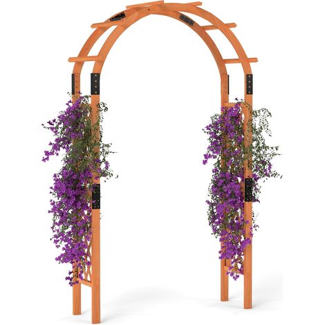 Arco da giardino in legno per piante rampicanti, Arco per rose a traliccio per esterni, Decorazione da giardino (132 x 45,5 x 235 cm) (1/5)