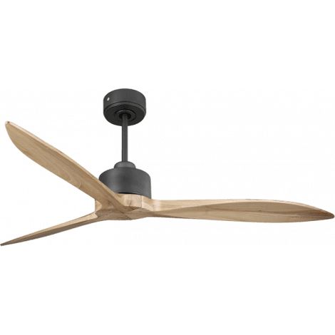 Modulo Latino Slim - Super destratificateur et ventilateur DC 132 cm noir pales bois clair idéal 26 à 40 m² (1/5)