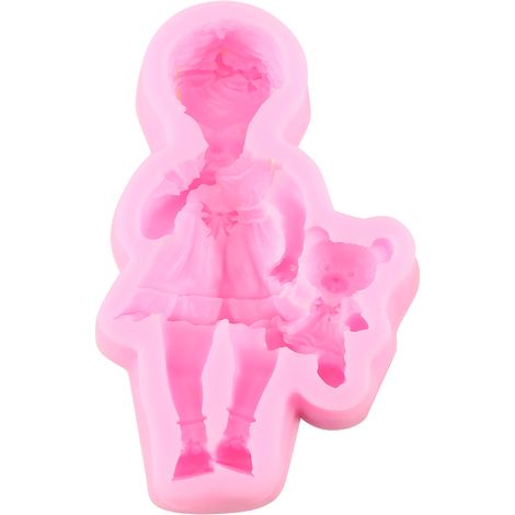 Moule à Gâteau en Silicone 3D pour Décorations Chocolat et Pâte à Sucre DIY (Fille) (1/5)