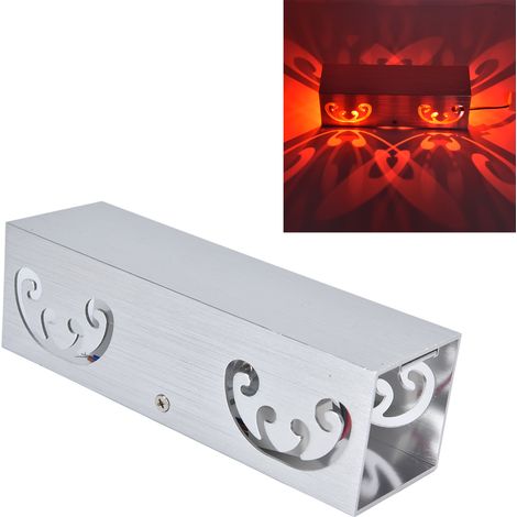 Applique murale papillon à double tête LED 2W, structure en aluminium, lumière diffuse, applique murale papillon, plafonnier décoratif pour entrée de bar ou couloir, lumière rouge (1/5)