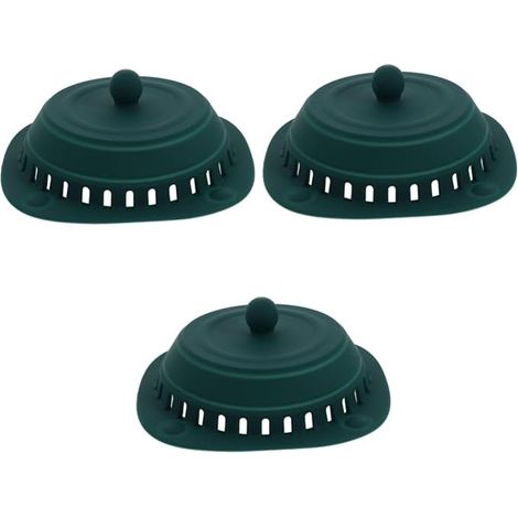 Lot de 3 couvercles de bonde de sol, crépine de baignoire, filtre anti-cheveux, bouchon en silicone carré, bouchon de baignoire en gel de silice. (1/5)