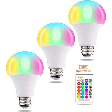 E27 RGB 10W Dimmable LED Bulbs, 16 Colors, IR Remote Control, Ambient Lighting for Home and Parties (1/5)