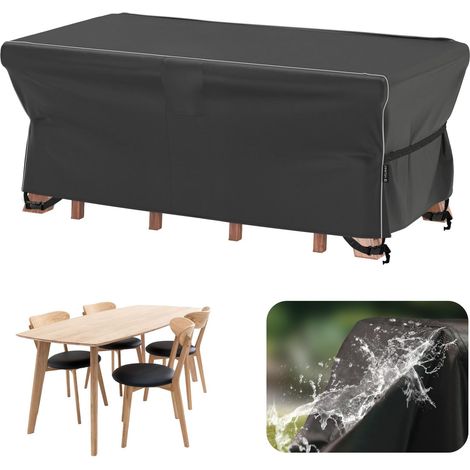 Velway Housse Protection Meubles Jardin 170x95x74cm - Tissu Oxford Imperméable Anti-UV - Noir (1/5)