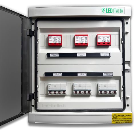 LED Italia DC Panel 3/3 MPPT 1000VDC 20A IP65 12 Mod. Magneto. + Siemens/DEHN-Ableiter