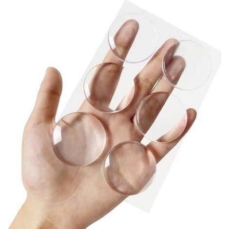 Sollbry 6-teiliges Set selbstklebender Türstopper, transparente, elastische Silikonpads, wandmontierte Türstopper für Schranktürgriffe, Türgriffe und Türen (1/5)