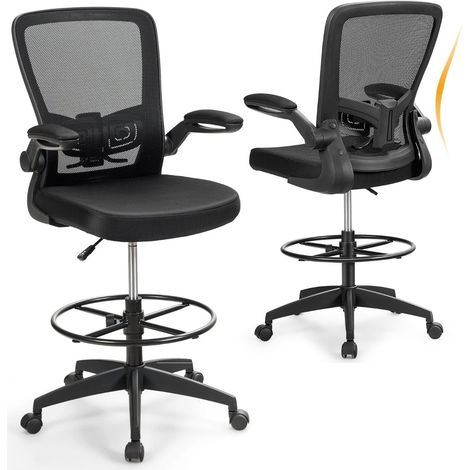 Silla de oficina ergonómica de malla, respaldo alto, brazos ajustables (1/5)