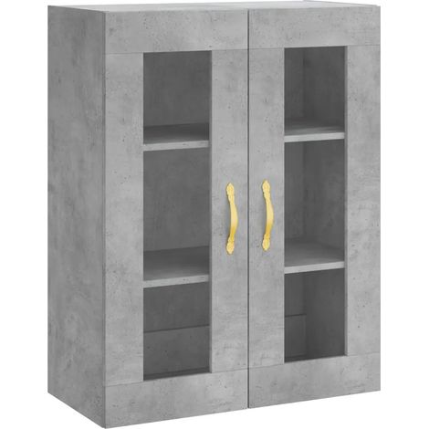 Elegante pensile di design con ampia capacità contenitiva 69 x 34 x 90 cm realizzato in legno composito grigio cemento 020048613