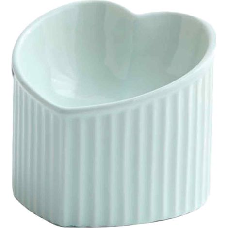 Gamelle en céramique pour chat, avec ouverture oblique et pieds hauts pour protéger le cou et les pattes. Idéale pour manger et boire. Anti-choc et anti-noircissement du menton. (1/5)