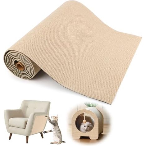 Rascador para Gatos 200 X 40 cm, Protector Sofa Gatos Arañazo Autoadhesivo, Recortable DIY Tapete Rascador para Gatos, Alfombra Rascador para Gatos para Sofá y Muebles