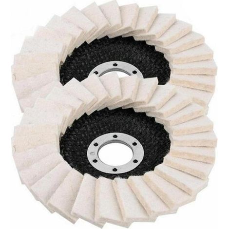 Tampons de Polissage Laine 125mm - 2 Pièces, pour Meuleuse d'Angle, Outil Rotatif, Abrasif, Finition Brillante (1/4)