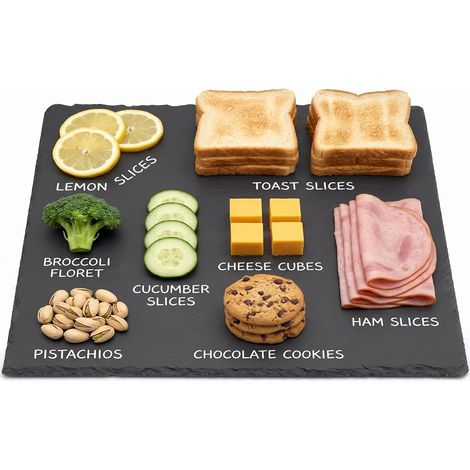 Grand plateau en ardoise 30 x 40 cm en ardoise naturelle pour cuisine, fête, barbecue, restaurant et buffet, pour servir et comme décoration (1/5)