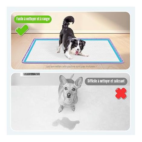 Dog Pee Mat, 34 x 22 Inch, Silicone Mat Edge Puppy Cat Rabbit Training Mat for Floor Protection, (1/4)