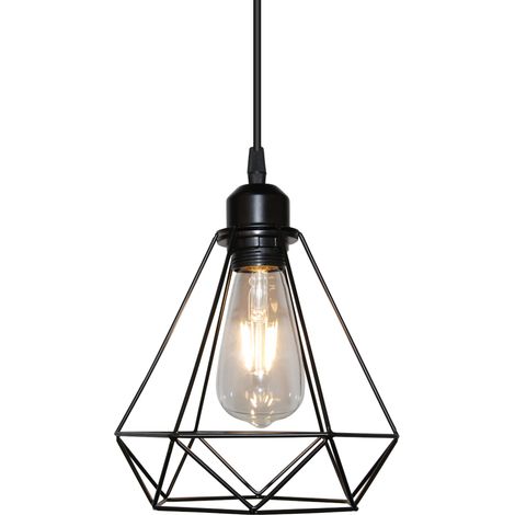 Pendelleuchte Höhenverstellbar e27 Metall Vintage Hängende Deckenleuchte Schwarz für Küche Esszimmer